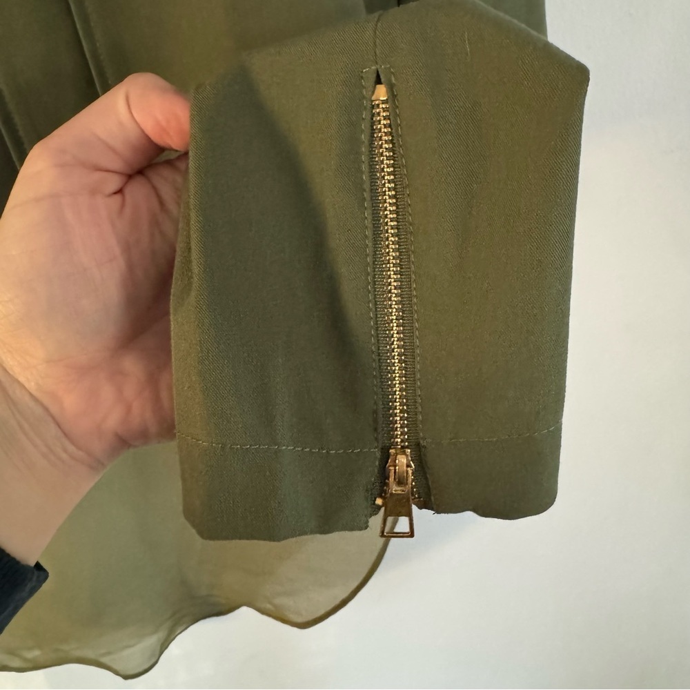 Guess Olive Green Jacket with Sheer Barely There Back XS - Picture 3 of 10